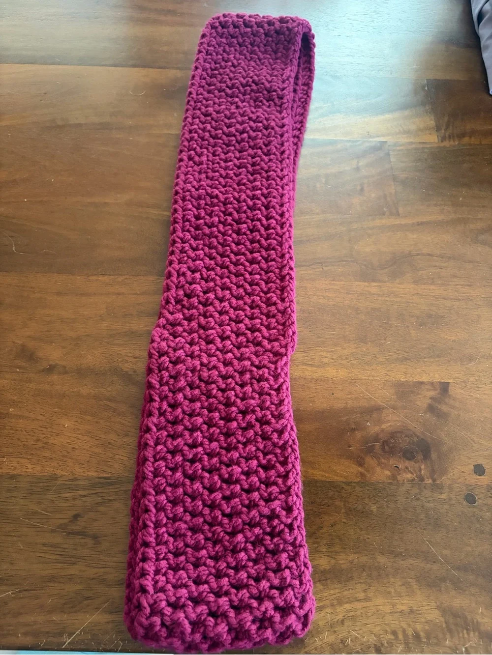 Handmade Chunky Scarf - Deep Raspberry